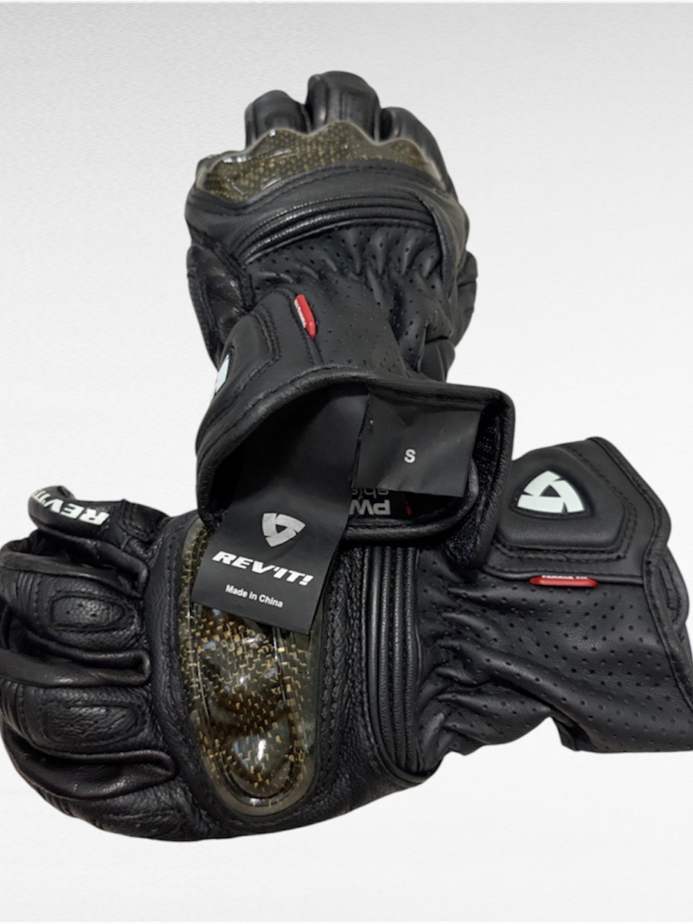 REV'IT! Women's Black Leather Motorcycle Gloves - Small